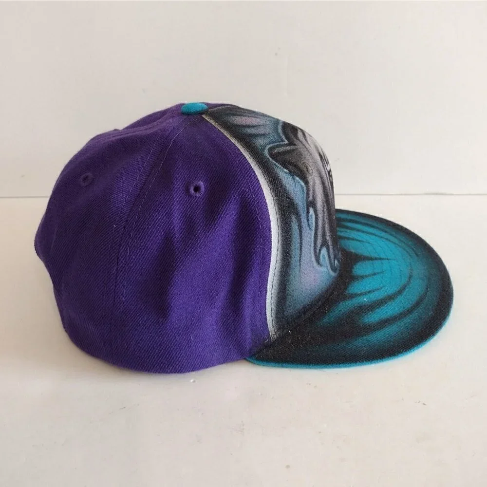 Vintage 90s Decky Snapback Hat Airbrushed Tiger Street Art Signed